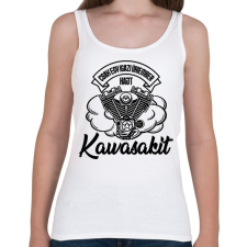 PRINTFASHION Csak egy igazi úriember hajt Kawasakit - Női atléta - Fehér női trikó