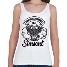 PRINTFASHION Csak egy igazi úriember hajt Simsont - Női atléta - Fehér női trikó