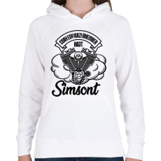 PRINTFASHION Csak egy igazi úriember hajt Simsont - Női kapucnis pulóver - Fehér