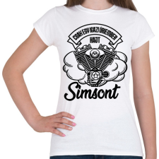 PRINTFASHION Csak egy igazi úriember hajt Simsont - Női póló - Fehér női póló