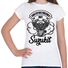 PRINTFASHION Csak egy igazi úriember hajt Suzukit - Női póló - Fehér