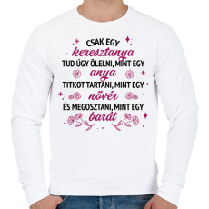 PRINTFASHION Csak egy keresztanya tud - Férfi pulóver - Fehér