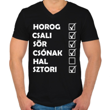 PRINTFASHION Csak hal nincs - Férfi V-nyakú póló - Fekete férfi póló