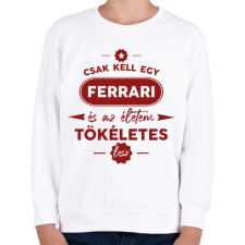 PRINTFASHION Csak kell egy Ferrari - Gyerek pulóver - Fehér gyerek pulóver, kardigán