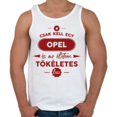 PRINTFASHION Csak kell egy Opel - Férfi atléta - Fehér