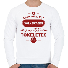 PRINTFASHION Csak kell egy Volkswagen - Férfi pulóver - Fehér