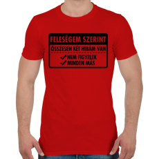 PRINTFASHION Csak két hibám van... - Férfi póló - Piros