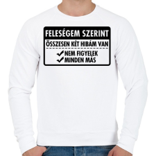 PRINTFASHION Csak két hibám van... - Férfi pulóver - Fehér férfi pulóver, kardigán