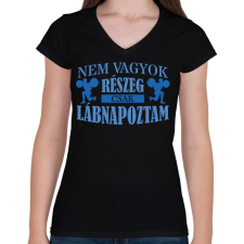 PRINTFASHION Csak lábnapoztam - Női V-nyakú póló - Fekete női póló
