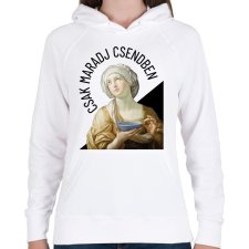PRINTFASHION Csak maradj csendben - Női kapucnis pulóver - Fehér női pulóver, kardigán