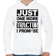 PRINTFASHION Csak még 1 traktor, megígérem - Férfi kapucnis pulóver - Fehér férfi pulóver, kardigán