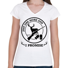 PRINTFASHION Csak még egy fegyver - Női V-nyakú póló - Fehér női póló