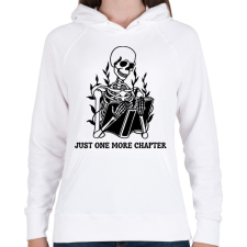 PRINTFASHION Csak még egy fejezet - Női kapucnis pulóver - Fehér női pulóver, kardigán