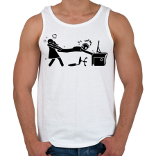 PRINTFASHION Csak még egy kört - Férfi atléta - Fehér atléta, trikó