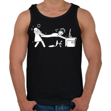 PRINTFASHION Csak még egy kört - Férfi atléta - Fekete