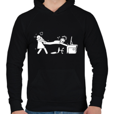 PRINTFASHION Csak még egy kört - Férfi kapucnis pulóver - Fekete