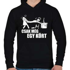 PRINTFASHION Csak még egy kört - Férfi kapucnis pulóver - Fekete