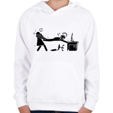 PRINTFASHION Csak még egy kört - Gyerek kapucnis pulóver - Fehér