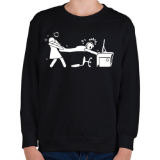 PRINTFASHION Csak még egy kört - Gyerek pulóver - Fekete