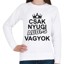 PRINTFASHION Csak nyugi Audi-s vagyok - Női pulóver - Fehér női pulóver, kardigán