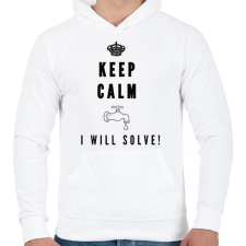 PRINTFASHION Csak nyugi én megoldom!(vízvezetékszerelő) - Férfi kapucnis pulóver - Fehér férfi pulóver, kardigán