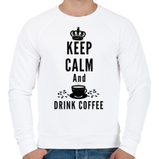 PRINTFASHION csak nyugi és igyál kávét - Férfi pulóver - Fehér férfi pulóver, kardigán