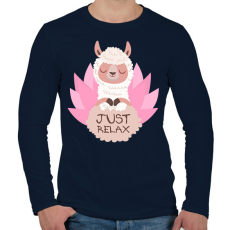 PRINTFASHION Csak nyugi - Férfi hosszú ujjú póló - Sötétkék