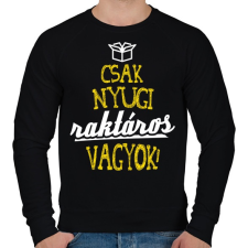 PRINTFASHION csak nyugi raktáros vagyok 01 - Férfi pulóver - Fekete férfi pulóver, kardigán