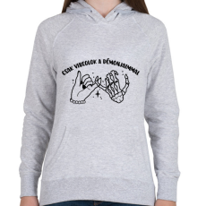 PRINTFASHION Csak vibeolok a démonjaimmal - Női kapucnis pulóver - Sport szürke