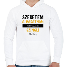 PRINTFASHION Csak vicceltem - Férfi - Férfi kapucnis pulóver - Fehér