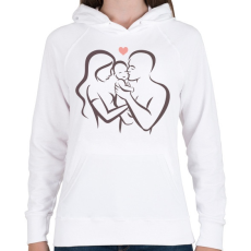 PRINTFASHION Család - Női kapucnis pulóver - Fehér