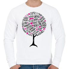 PRINTFASHION Család fa - Férfi pulóver - Fehér