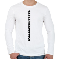 PRINTFASHION Családfenntartó - fekete - Férfi hosszú ujjú póló - Fehér férfi póló