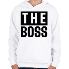 PRINTFASHION Családi - The boss (apa) - Gyerek kapucnis pulóver - Fehér