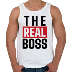PRINTFASHION Családi - The real boss (feleség) - Férfi atléta - Fehér