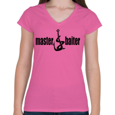 PRINTFASHION Csali mester - Női V-nyakú póló - Rózsaszín