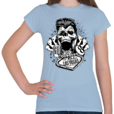 PRINTFASHION Csaló koponya - Női póló - Világoskék női póló