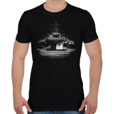 PRINTFASHION Csatahajó - Férfi póló - Fekete férfi póló