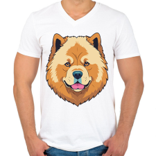 PRINTFASHION Csau csau - Férfi V-nyakú póló - Fehér férfi póló