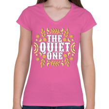 PRINTFASHION Csendes - Női V-nyakú póló - Rózsaszín női póló