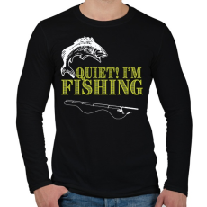 PRINTFASHION Csendet, horgászom! - Férfi hosszú ujjú póló - Fekete