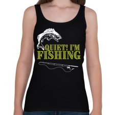 PRINTFASHION Csendet, horgászom! - Női atléta - Fekete női trikó