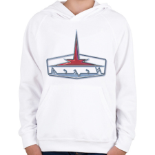 PRINTFASHION csepel logo - Gyerek kapucnis pulóver - Fehér gyerek pulóver, kardigán