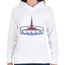 PRINTFASHION csepel logo - Női kapucnis pulóver - Fehér női pulóver, kardigán