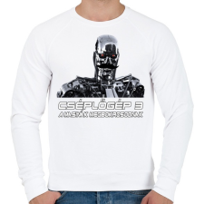 PRINTFASHION Cséplőgép 3 - A masinák megbokrosodnak - Férfi pulóver - Fehér férfi pulóver, kardigán