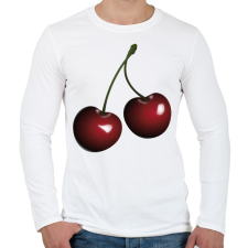 PRINTFASHION Cseresznye - Férfi hosszú ujjú póló - Fehér férfi póló