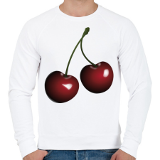 PRINTFASHION Cseresznye - Férfi pulóver - Fehér férfi pulóver, kardigán