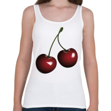 PRINTFASHION Cseresznye - Női atléta - Fehér női trikó