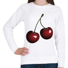 PRINTFASHION Cseresznye - Női pulóver - Fehér női pulóver, kardigán