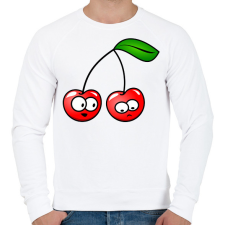 PRINTFASHION Cseresznyepár - Férfi pulóver - Fehér férfi pulóver, kardigán